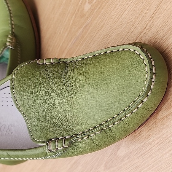 Green Leather Loafers Size 38.5 Made In Italy - Picture 6 of 11